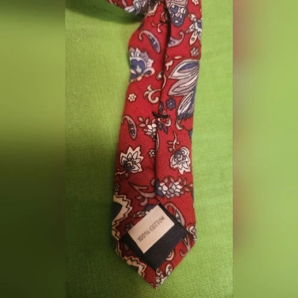 U.S.Polo Assn. Burgundy Blue Paisley Print 100% Cotton Men's Neck Tie 58